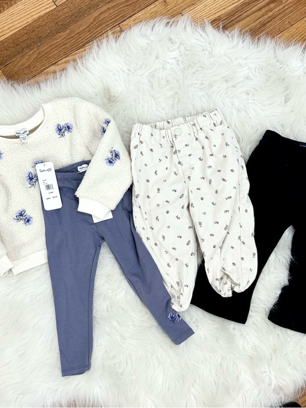 Toddler Girl Bundle 18-24M Splendid Outfit + H&M Floral Pants+TCP Fleece Flares